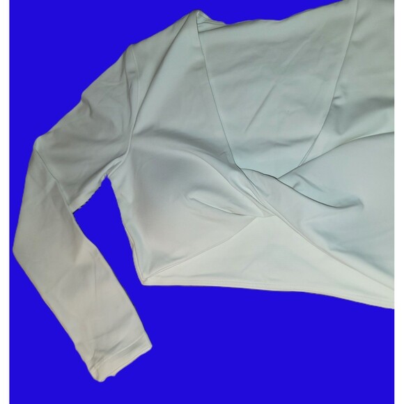 Twist Front Long Sleeve Crop Top Premium Fabric Yoga Gym Studio Street NEW sz M - Picture 14 of 16